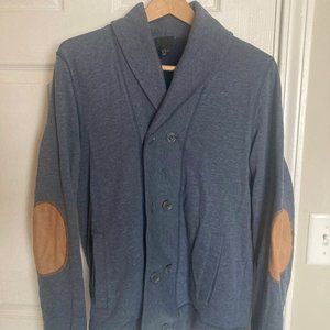 H&M Men's Blue Cardigan with Elbow Pads Size Medium
